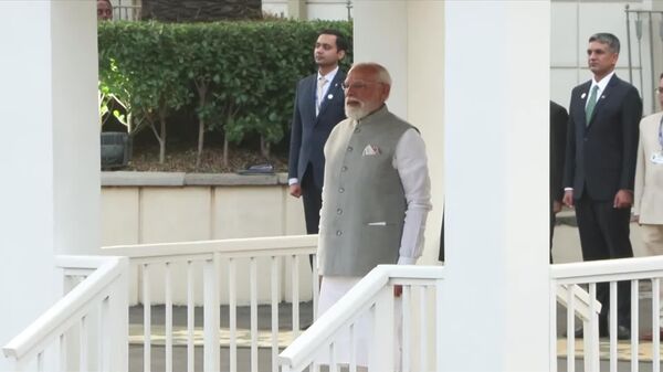 ናሬንድራ ሞዲ በብሔራዊ ቤተ-መንግሥት አቀባበል ተደረገላቸው - Sputnik አፍሪካ