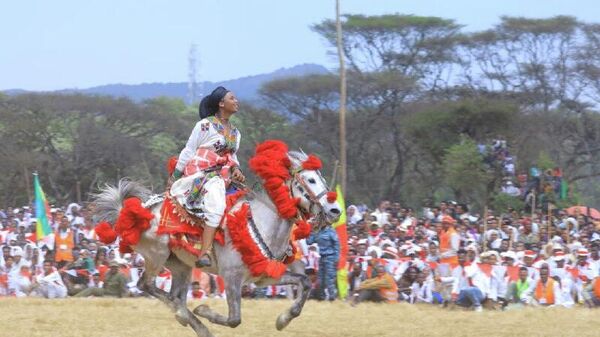 በ86ኛው የአገው ፈረሰኞች በዓል የፈረስ ግልቢያ ትርዒት ድንቅ ትዕይንቶች በምስል - Sputnik አፍሪካ