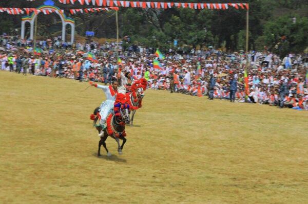 በ86ኛው የአገው ፈረሰኞች በዓል የፈረስ ግልቢያ ትርዒት ድንቅ ትዕይንቶች በምስል - Sputnik አፍሪካ