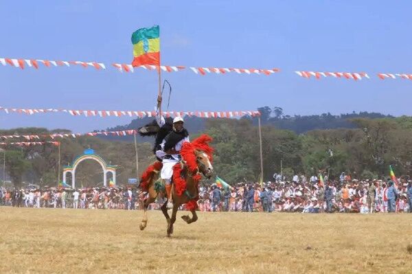 በ86ኛው የአገው ፈረሰኞች በዓል የፈረስ ግልቢያ ትርዒት ድንቅ ትዕይንቶች በምስል - Sputnik አፍሪካ