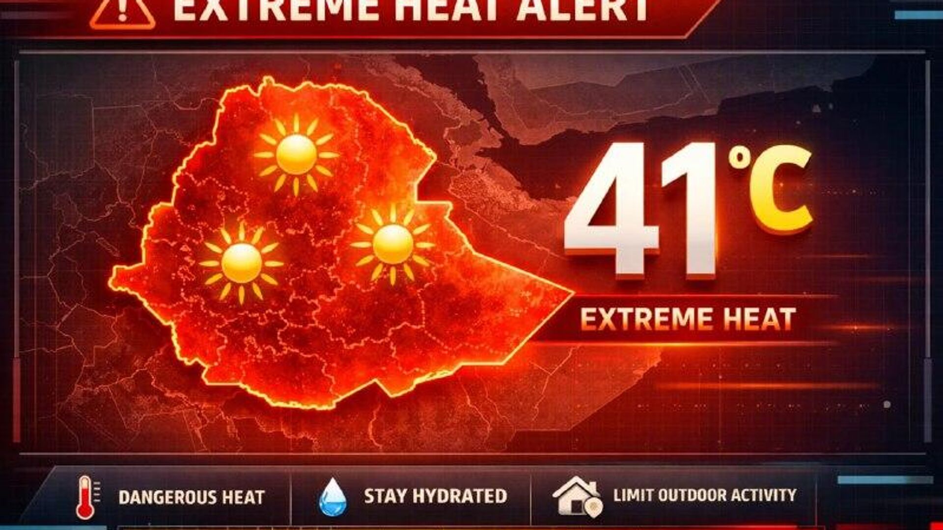 አንዳንድ የኢትዮጵያ አካባቢዎች በሚቀጥሉት ሳምንታት 41 ዲግሪ ሴልሺየስ ሊደርስ የሚችል የሙቀት መጠን እንደሚያስተናግዱ ተነገረ አንዳንድ የኢትዮጵያ አካባቢዎች በሚቀጥሉት ሳምንታት 41 ዲግሪ ሴልሺየስ ሊደርስ የሚችል የሙቀት መጠን እንደሚያስተናግዱ ተነገረ - Sputnik አፍሪካ, 1920, 14.03.2026