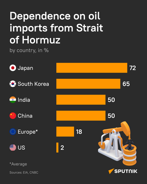Dependence on oil imports from Strait of Hormuz Dependence on oil imports from Strait of Hormuz - Sputnik አፍሪካ